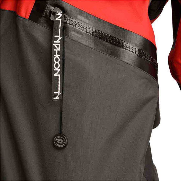 2024 Typhoon PS440 Hinge-Entry Drysuit & Underfleece 100183 - Red / Grey